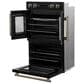 Forno Asti 30" Double Electric Wall Oven with Upper French Door in Black, , large