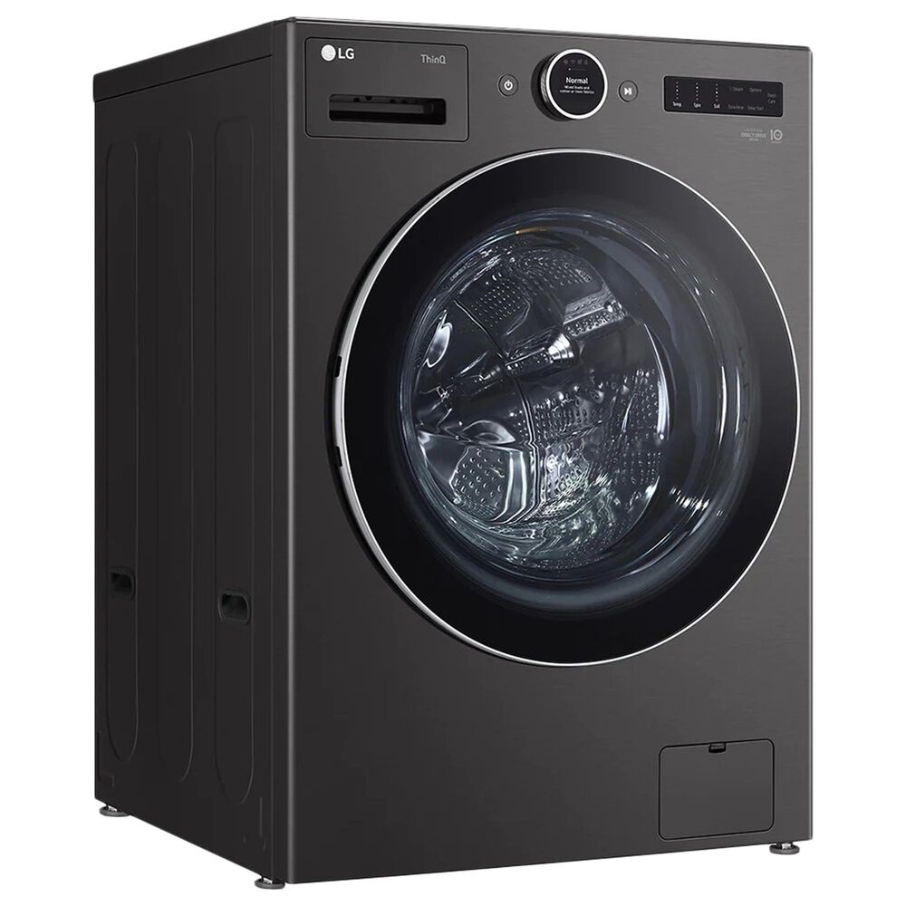 LG 5 Cu. Ft. Front Load Washer with 25 Wash Cycles and 7.4 Cu. Ft. Electric Dryer Laundry Pair in Black Steel, , large