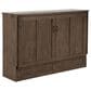 New Day Furniture Express Queen Murphy Cabinet Bed with Mattress in Normandy Brown, , large