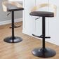 LumiSource Grotto Contemporary Adjustable Barstool with Swivel in Black Metal, , large