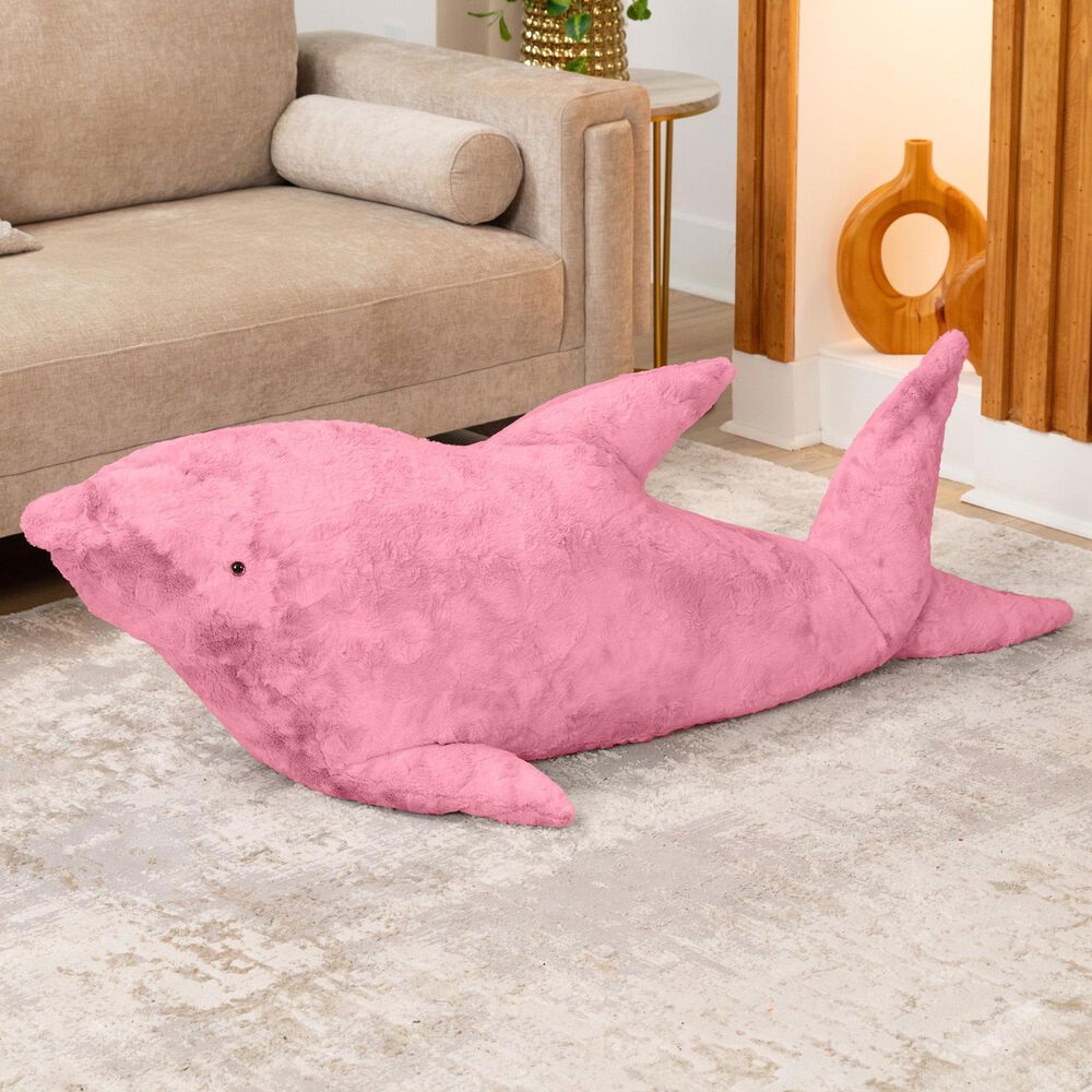 Jaxx Finn The Shark Sea Buddy Large Kids Stuffed Animal Bean Bag in Wild Rose, , large