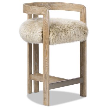 Jennifer Taylor Home Millwick 26.5" Counter Stool with Natural Blonde Cushion in Rustic Blonde, , large