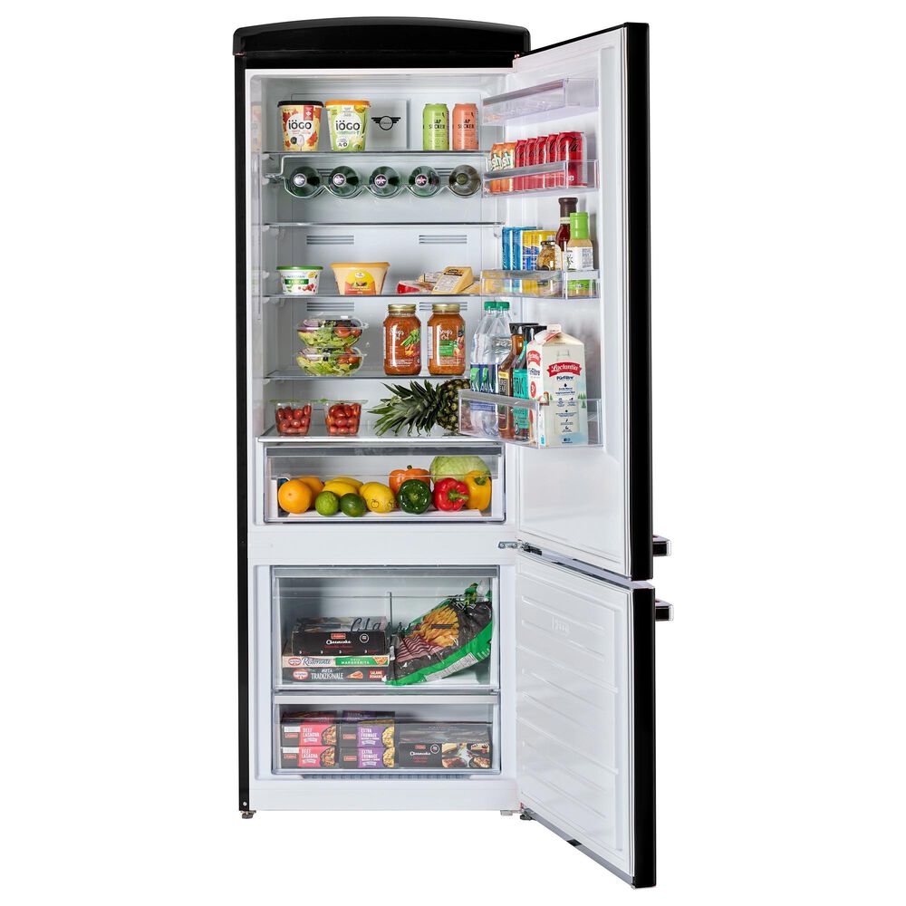 Unique Appliances Classic Retro 17 Cu. Ft Bottom Mount Refrigerator in Midnight Black, , large