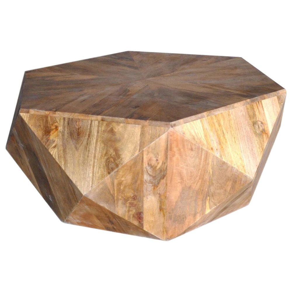 Crestview Collection Pleasant Hill Hexagon Cocktail Table in Brown, , large
