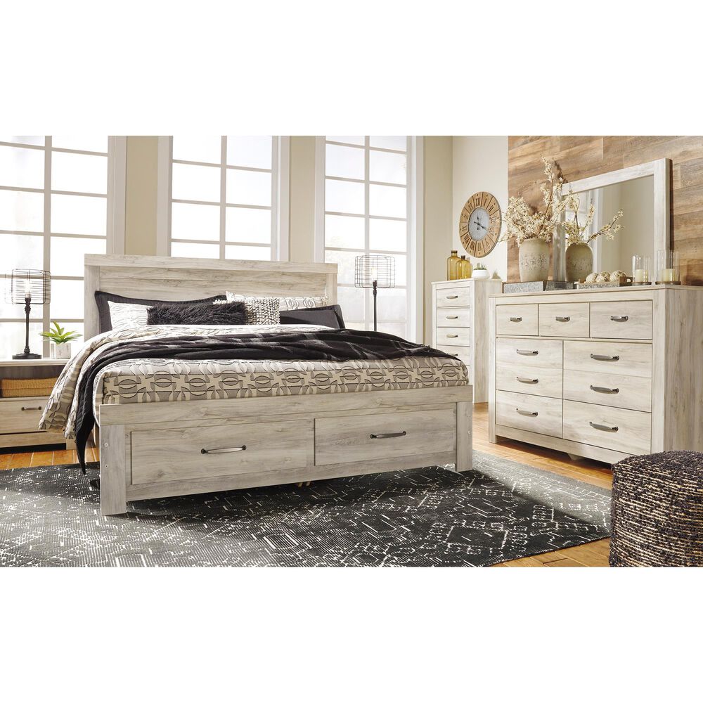 Ashley Bellaby King Storage Bed in Whitewash, , large