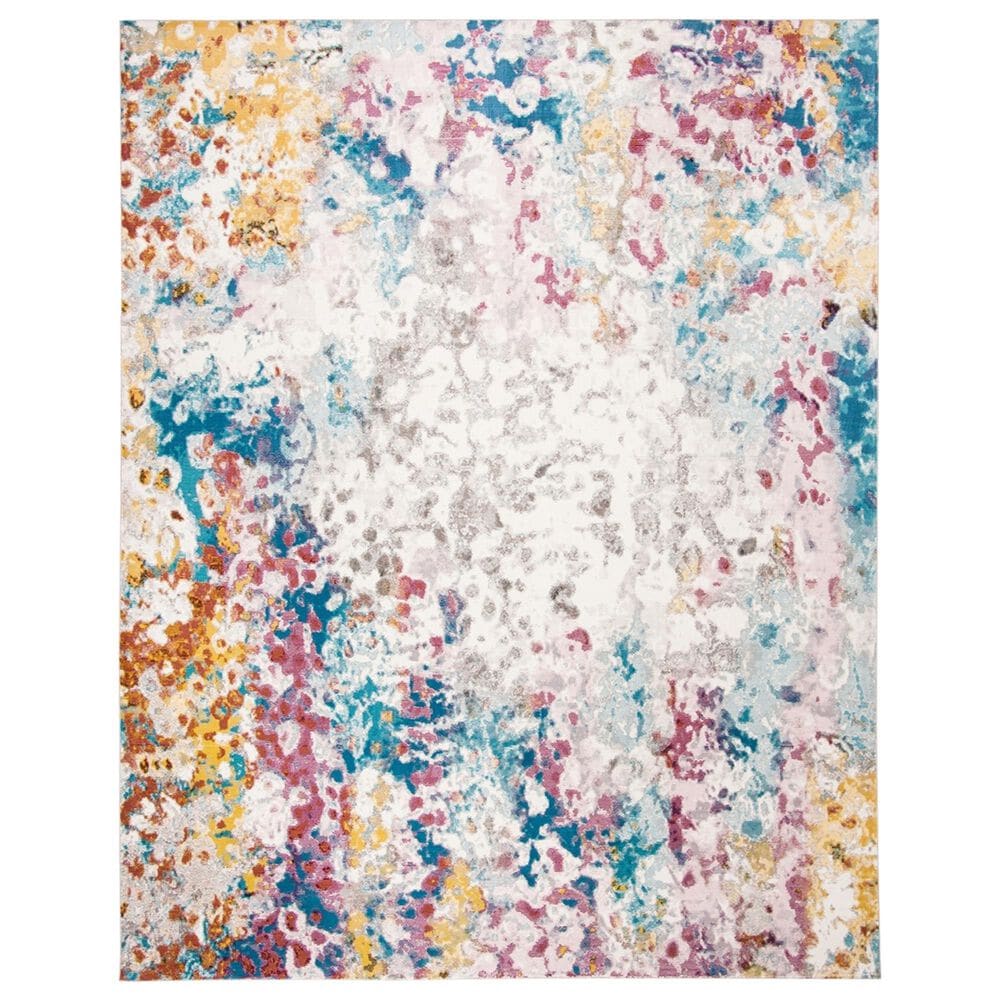 Safavieh Aria 8" x 10" Cream and Dark Teal Area Rug, , large