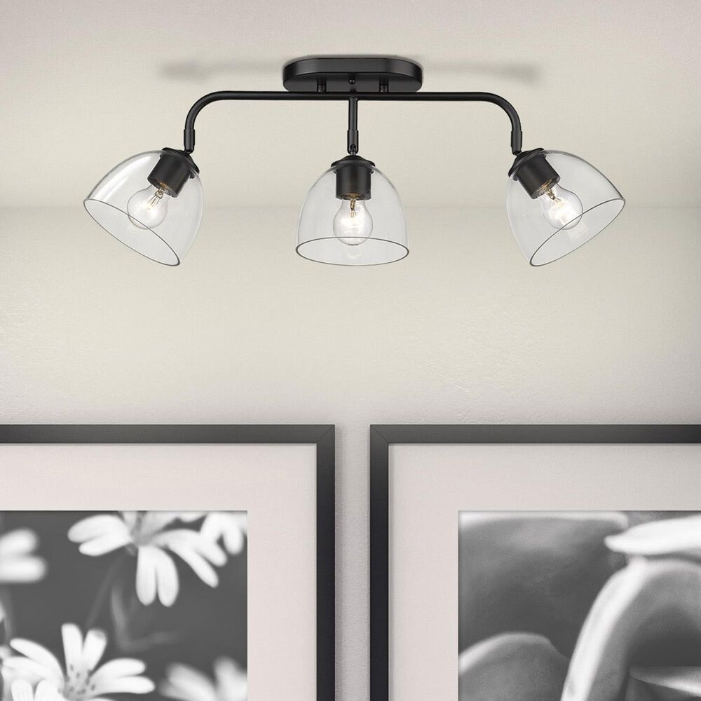 Golden Lighting Roxie 3-Light Semi-Flush in Matte Black, , large