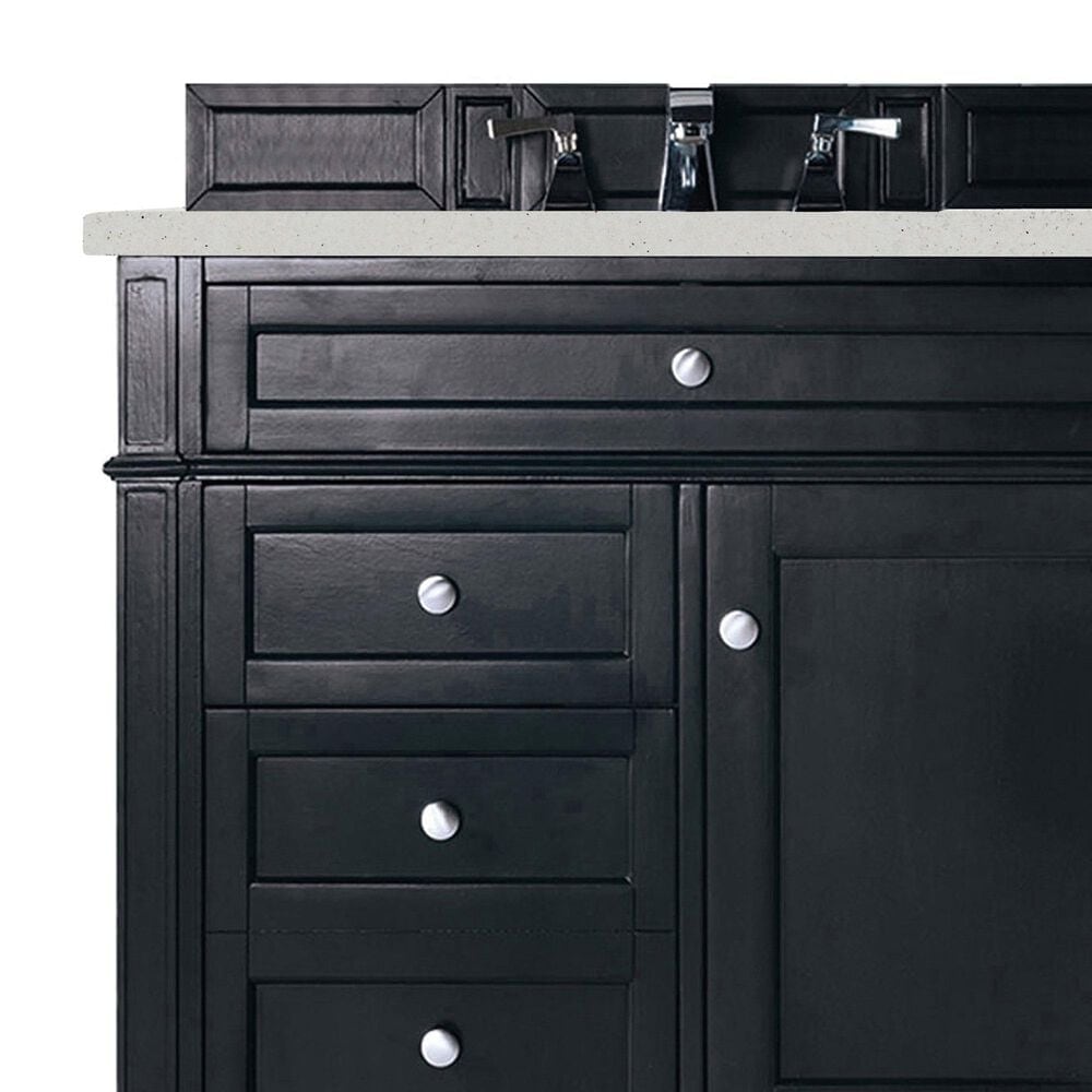 James Martin Vanities Brittany 36" Single Bathroom Vanity in Black Onyx with 3 cm Lime Delight Quartz Top and Rectangular Sink, , large