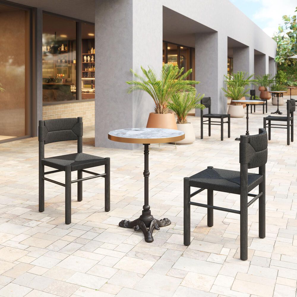 Zuo Modern Gazebo 24" Round Dining Table Black, Gold and Gray - Table Only, , large