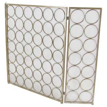 Maple and Jade 47" x 32" Fireplace Screen in Brass, , large