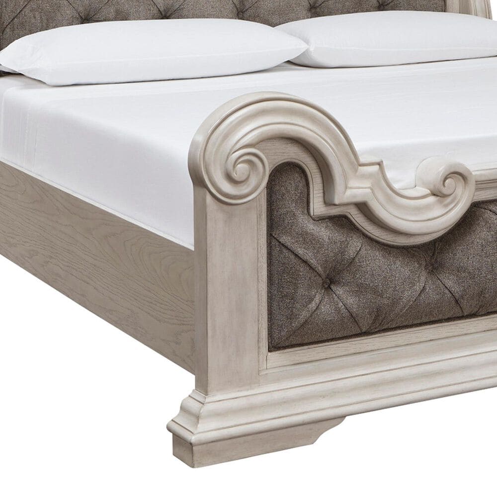 Ashley Bruchandi King Upholstered Panel Bed in Antique White, , large
