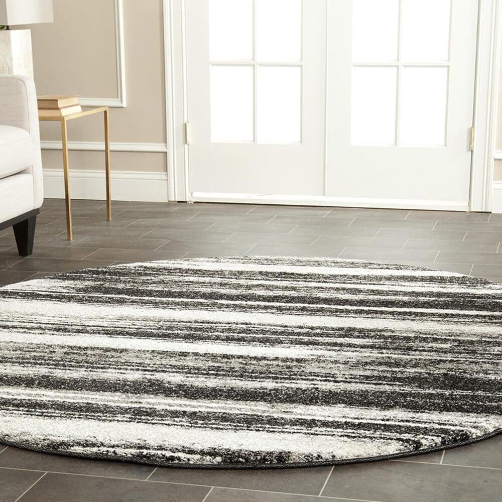 Safavieh Retro RET2693-8479-6R 6" Round Dark Grey/Light Grey Area Rug, , large