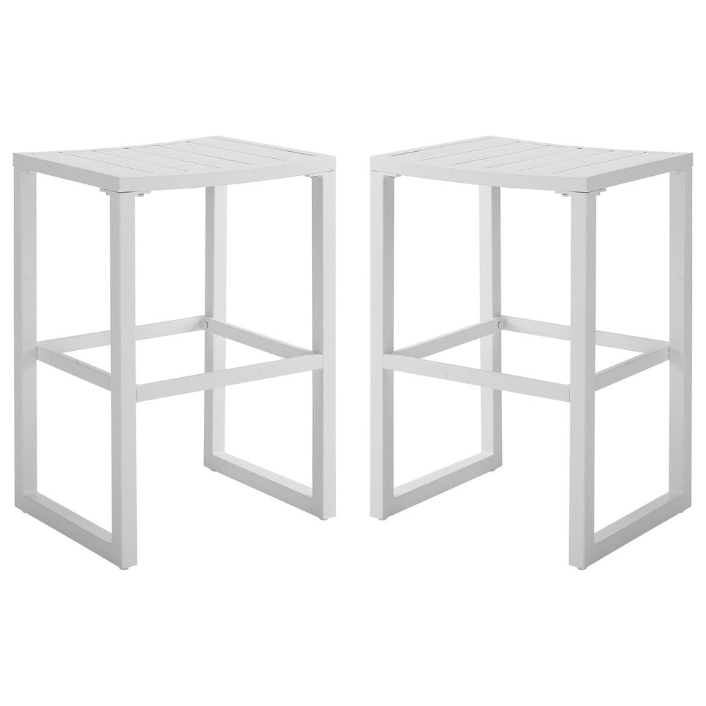 Linon Home Decor Holland Outdoor Bar Stool in White (Set of 2), , large