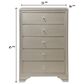 Crown Mark Lyssa 5-Drawer Chess in Champagne, , large