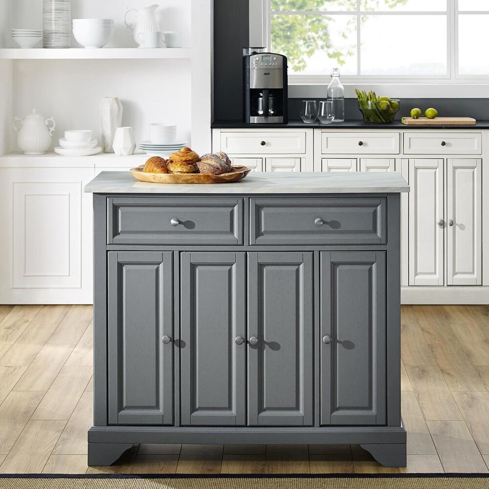 Crosley Furniture Avery Kitchen Cart in Grey, , large