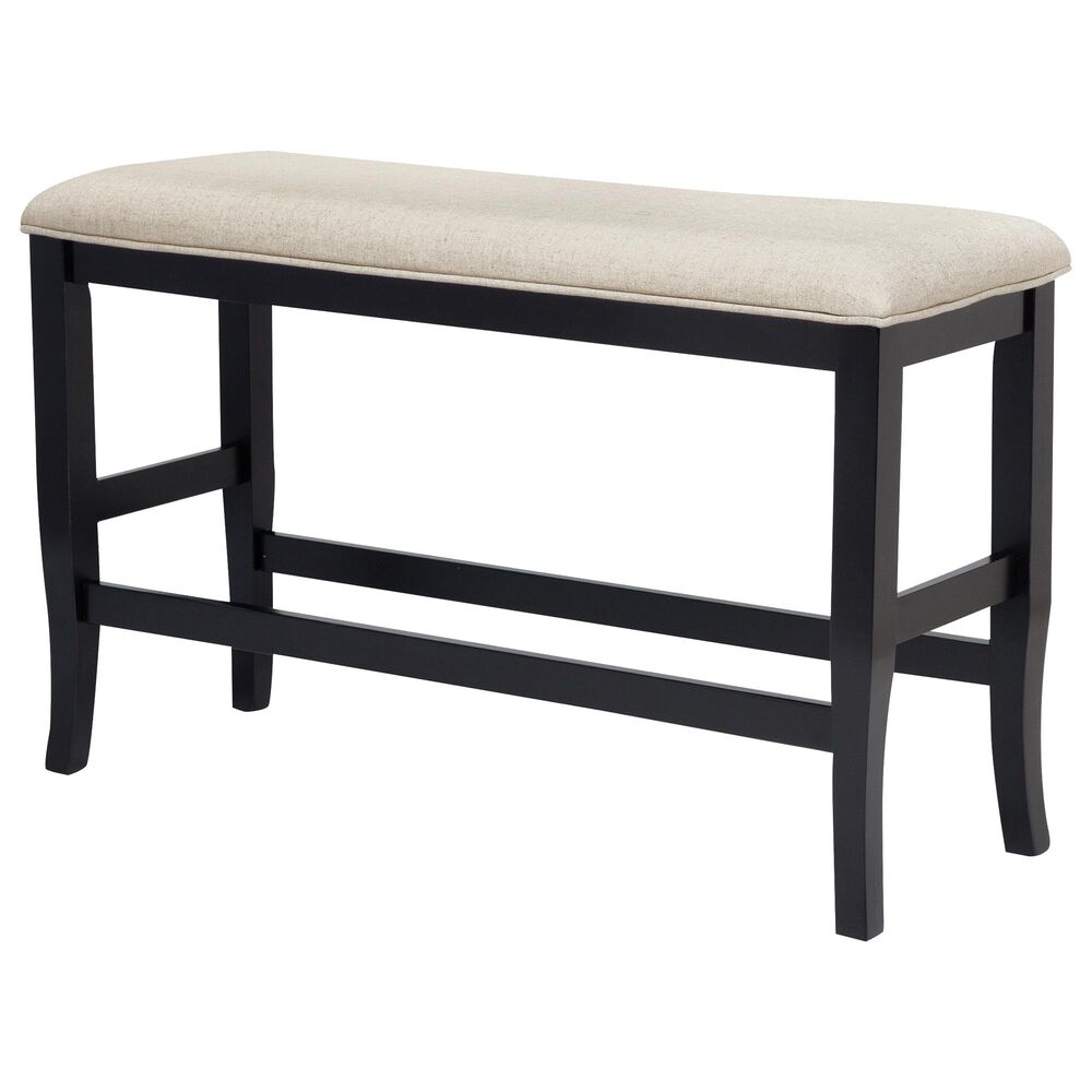 Furniture of America Sharp Counter Height Dining Bench in Black, , large
