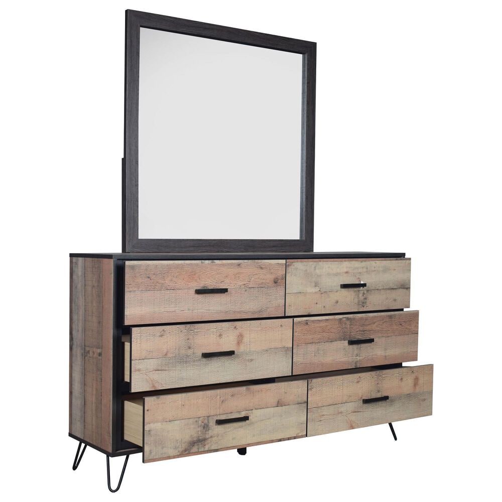 New Heritage Design Elk River 5-Piece King Bedroom Set in Rustic Brown and Black, , large