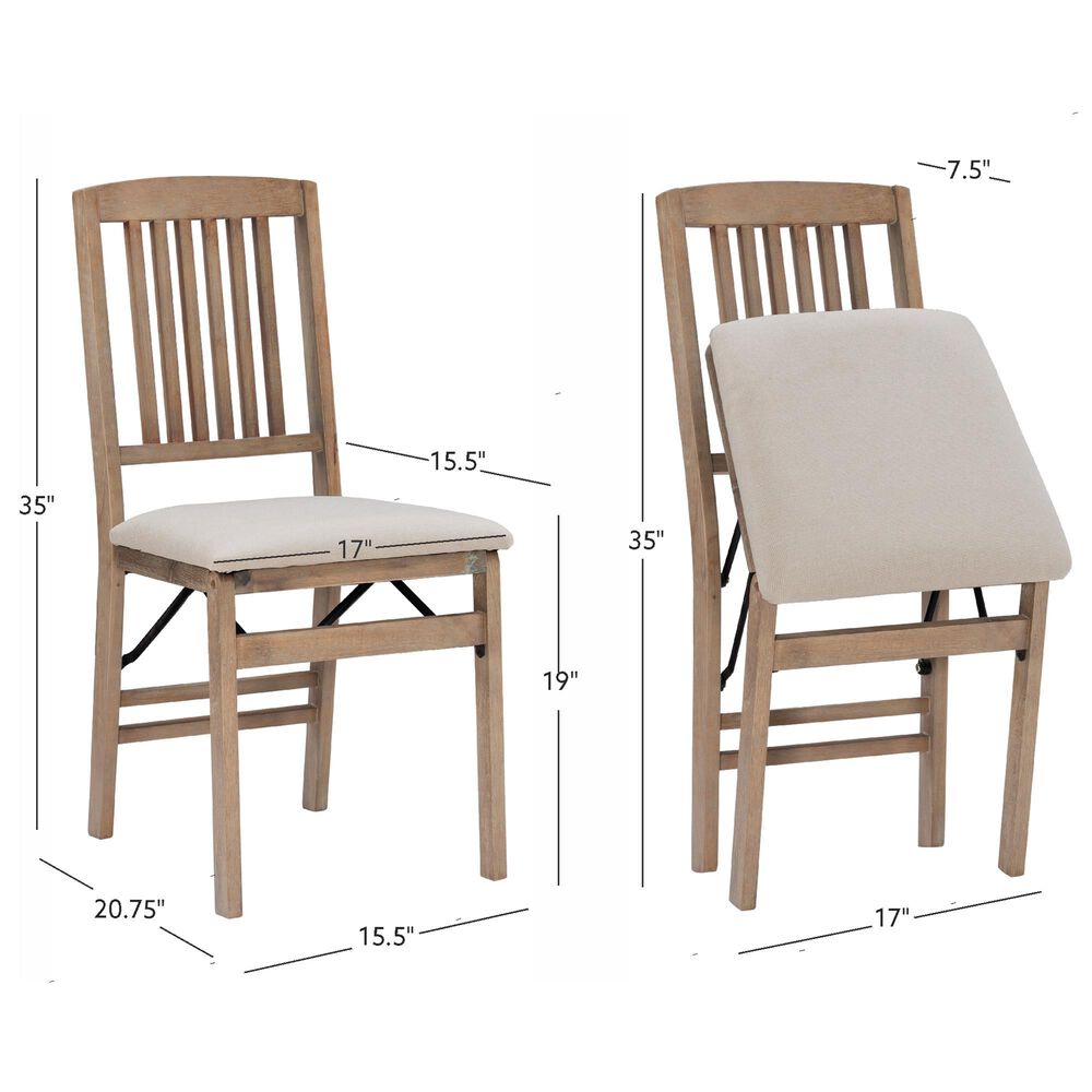 Linon Home Decor Triena Mission Folding Side Chair in Grey Wash (Set of 2), , large