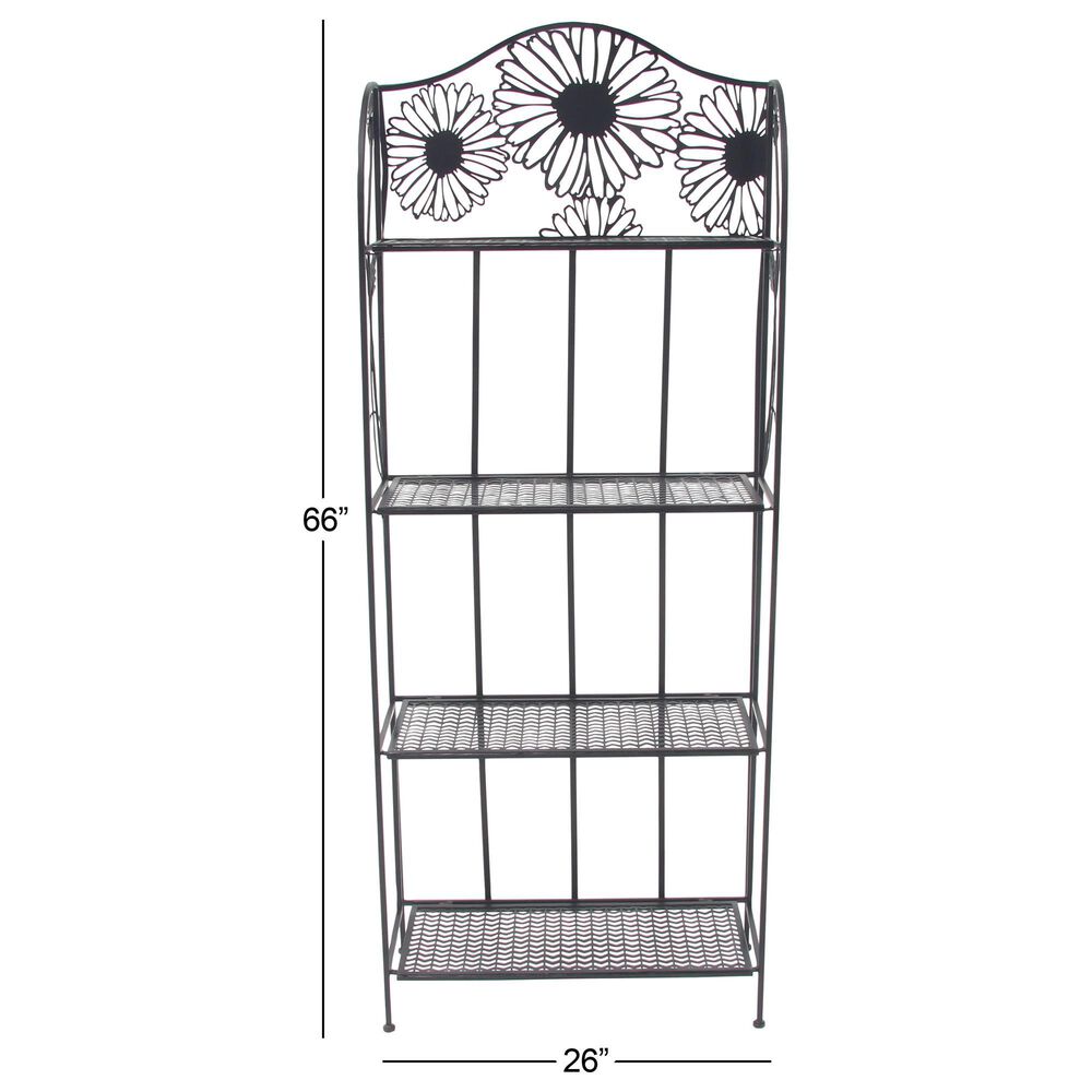 Maple and Jade 66&quot; Traditional Bakers Rack in Black, , large