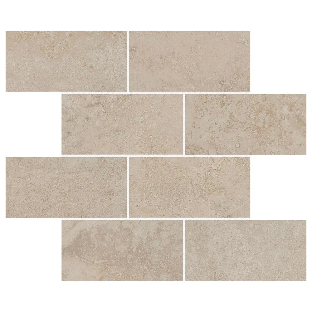 Emser Daroca Tripoli 3" x 6" on 12" x 12" Porcelain Mosaic Sheet, , large