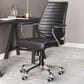 Zuo Modern Enterprise Low Back Office Chair with Black Faux Leather in Chrome, , large