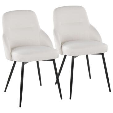 LumiSource York Side Chair with White Upholstered in Black (Set of 2), , large