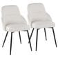Lumisource York Side Chair with White Upholstered in Black (Set of 2), , large