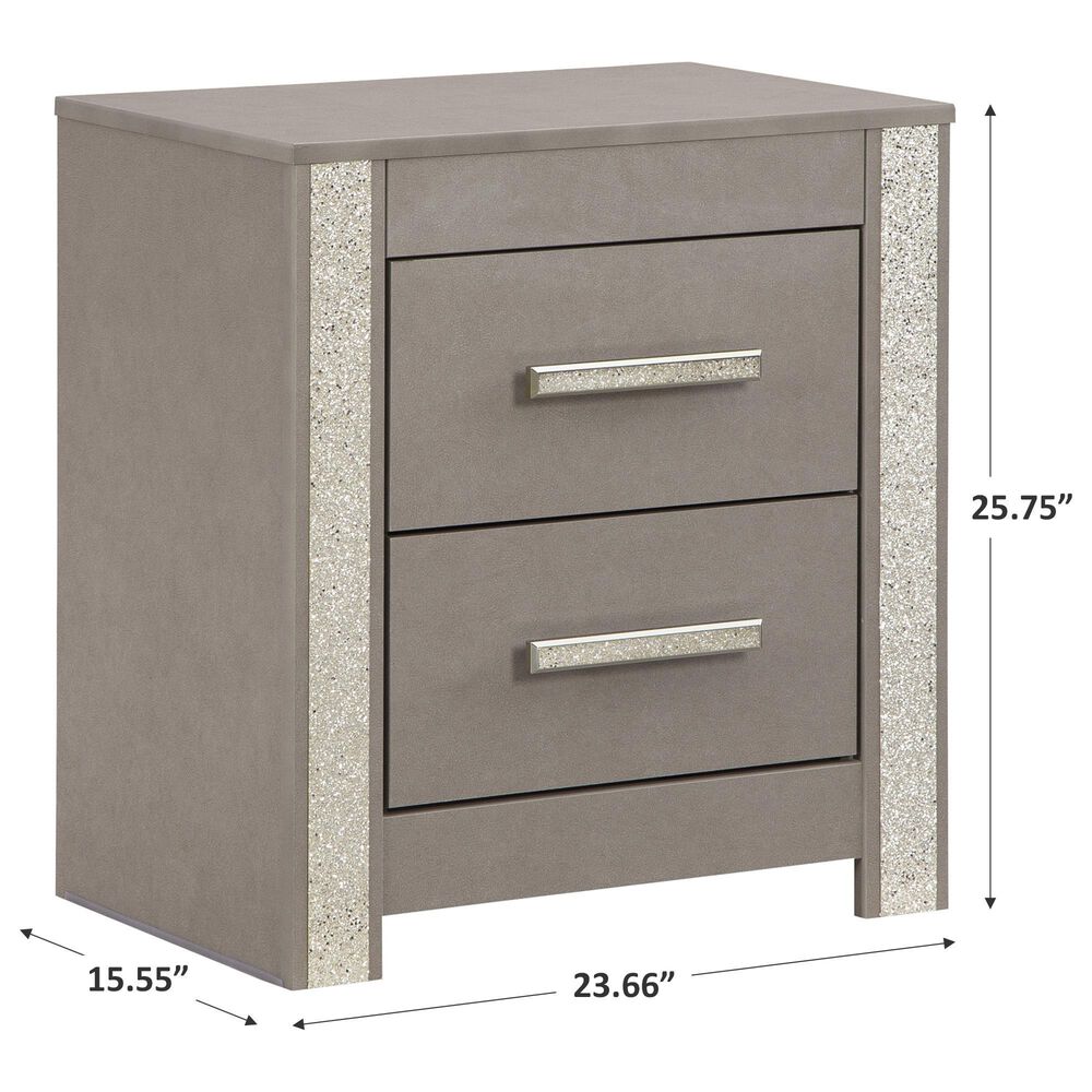 Ashley Surancha 2-Drawer Nightstand in Gray, , large