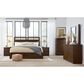 Riva Ridge Modern Loft Queen Panel Bed with Dresser and Nightstand in Brownstone, , large
