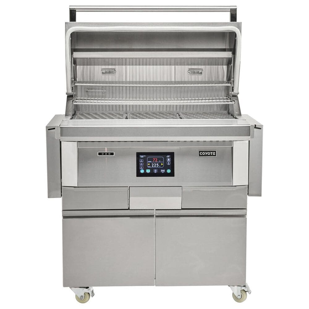Coyote Outdoor 36&quot; Gen3 Freestanding Pellet Grill with Cart in Stainless Steel, , large