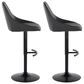 LumiSource Diana Adjustable Barstool with Black Faux Leather Upholstery in Black (Set of 2), , large
