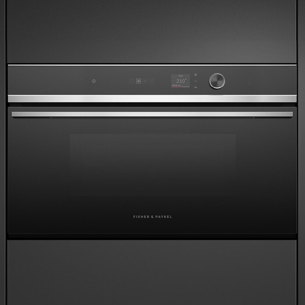Fisher &amp; Paykel Contemporary 30&quot; Combination Electric Steam Oven with 18 Functions in Black and Stainless Steel, , large
