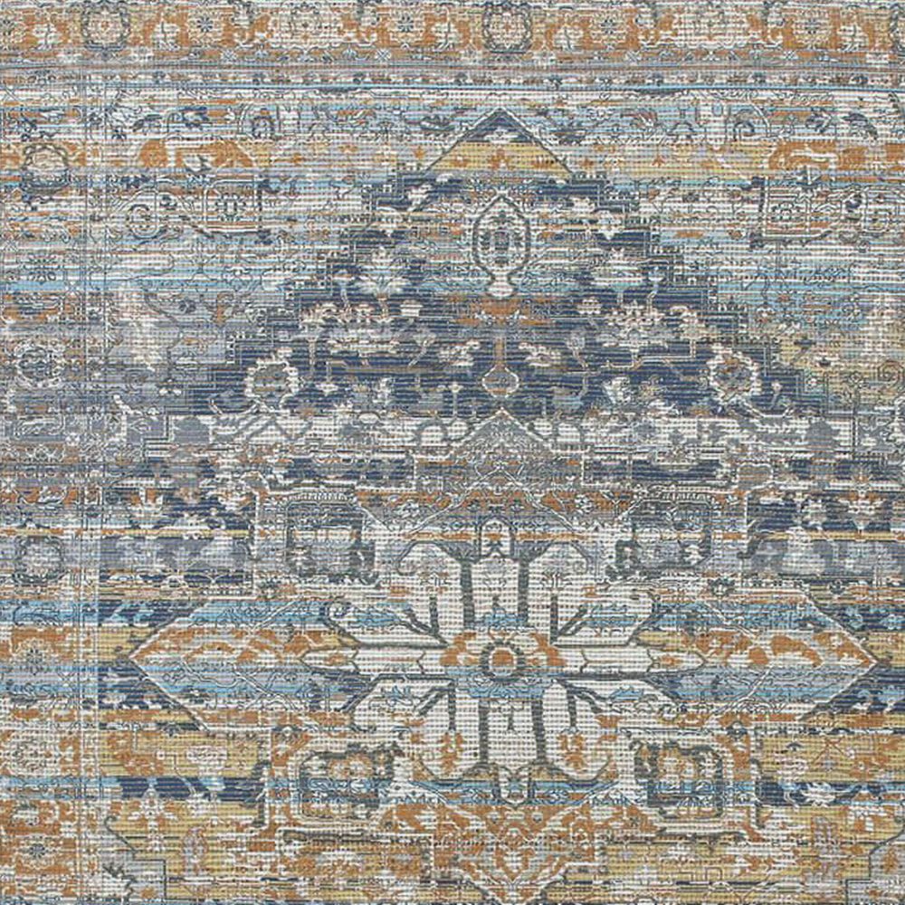 Amer Rugs Prairie 2&#39; x 3&#39; Denim and Orange Area Rug, , large