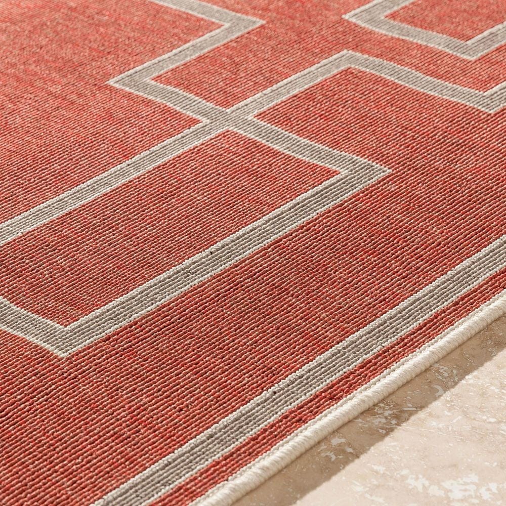 Surya Alfresco 2&#39;5&quot; x 7&#39;10&quot; Rust, Brown and Beige Indoor/Outdoor Runner, , large