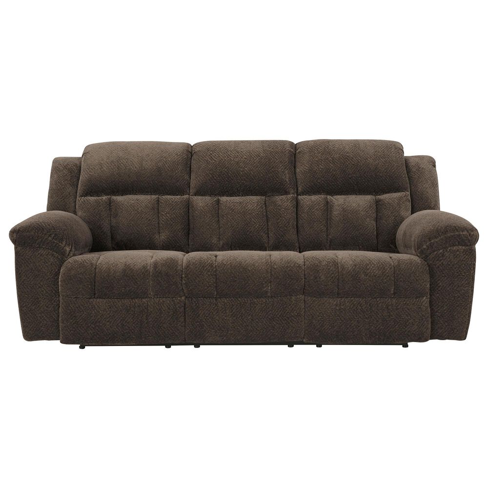 Ashley Frohn Manual Reclining Sofa in Chocolate, , large