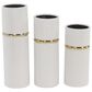 Maple and Jade Glam Vase with Equator Belt in White and Gold (Set of 3), , large