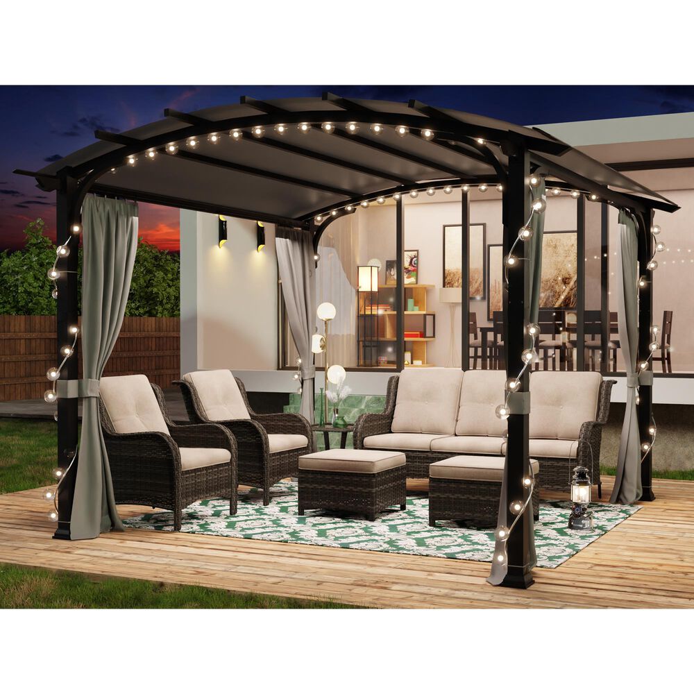 Sunwell Garden 11' Patio Pergola with Canopy in Gray, , large