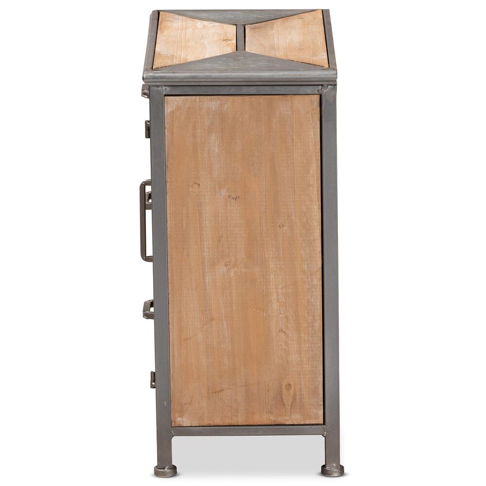 Baxton Studio Laurel 3-Drawer Accent Storage Cabinet in Whitewashed Oak Brown and Antique Grey, , large