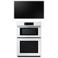 Samsung Bespoke 2-Piece Kitchen Package with White Bespoke 30" Combination Wall Oven and Black 36" Induction Cooktop, , large