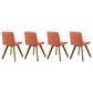 Armen Living Gina Side Chair with Poppy Upholstery in Warm Walnut (Set of 4), , large