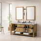 James Martin Breckenridge 48" Single Bathroom Vanity in Light Natural Oak with 3 cm White Zeus Quartz Top and Rectangular Sink, , large