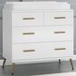 Delta Sloane 4 Drawer Dresser with Changing Top in White and Melted Bronze, , large
