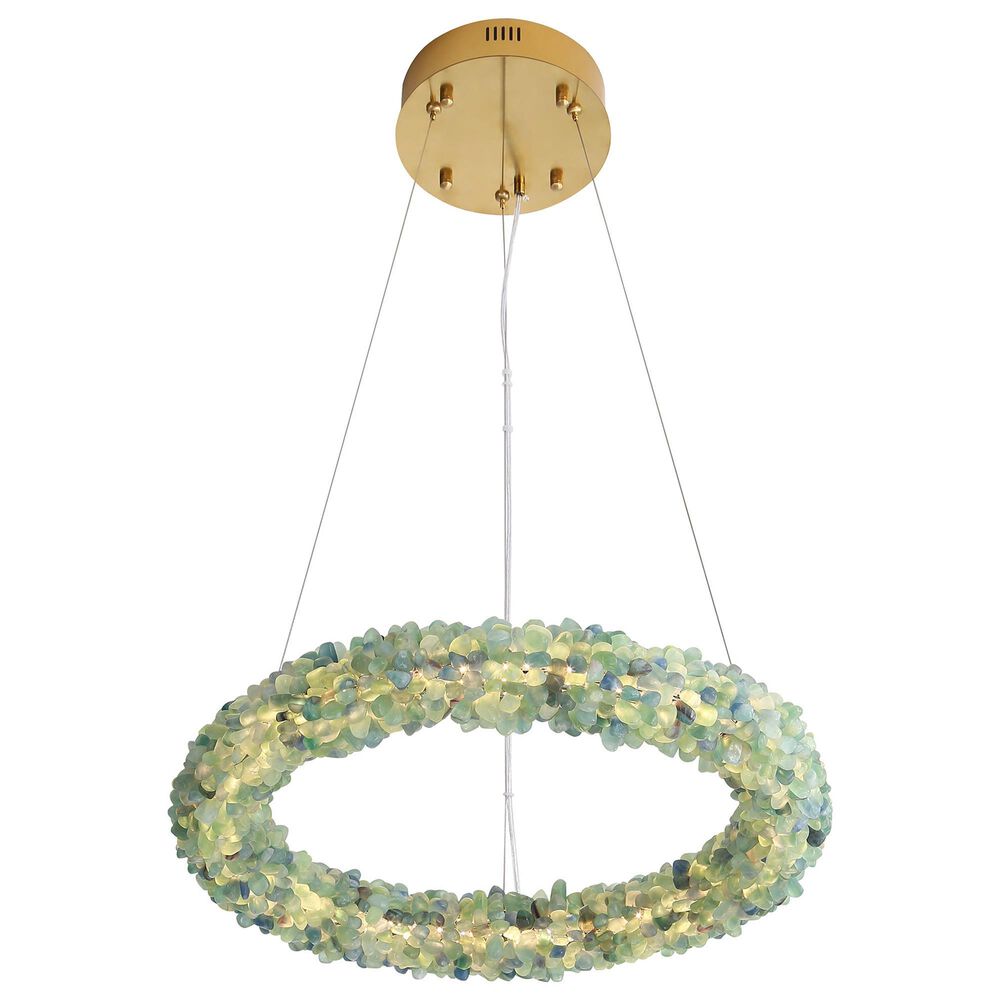 Golden Lighting Corallo 30" 1-Light LED Chandelier with Turquoise Shade in Gold, , large