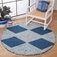 Safavieh Micro-Loop MLP618N 5" Round Navy and Ivory Area Rug, , large