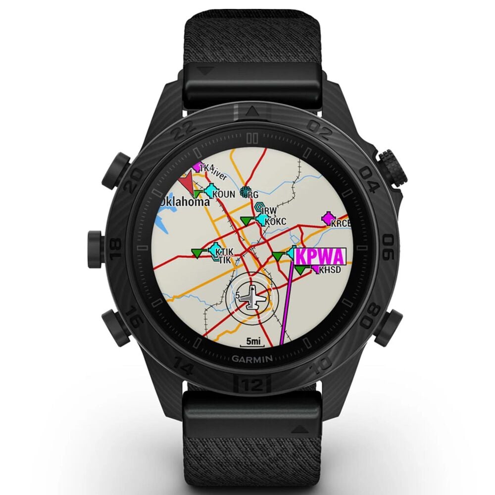 Garmin MARQ 2 Commander AMOLED Smartwatch Fused Carbon Fiber Case with Nylon Band in Black, , large
