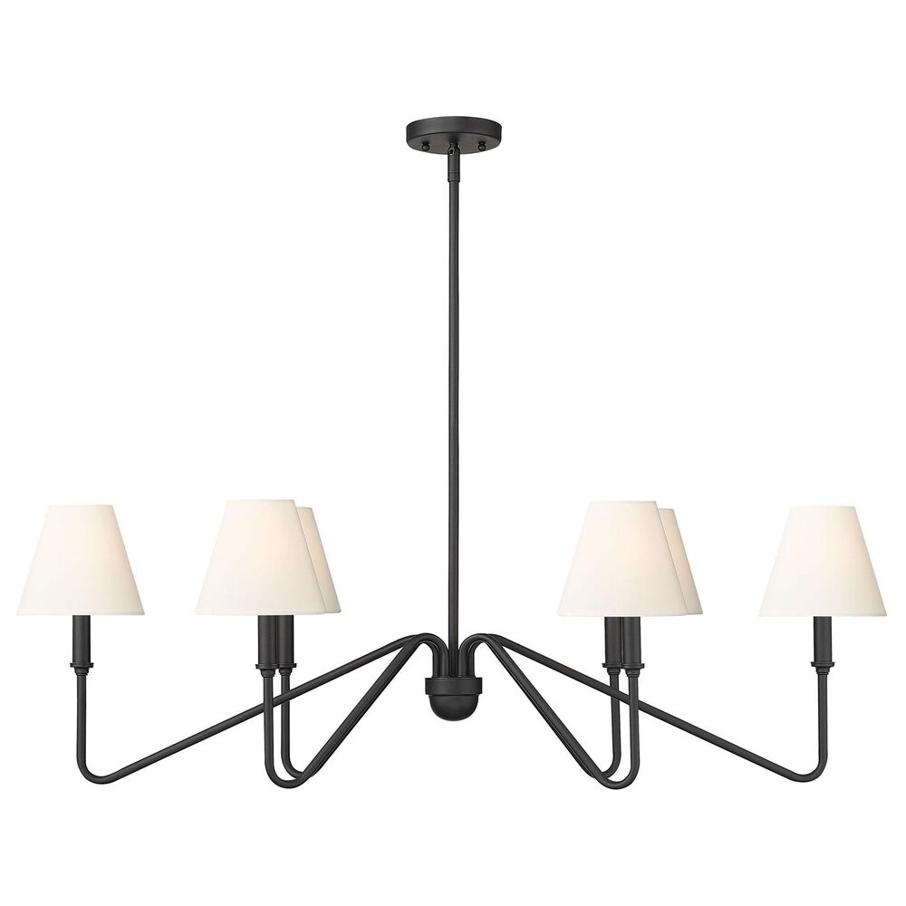Golden Lighting Kennedy 6-Light Linear Pendant with Ivory Shade in Natural Black, , large