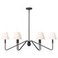 Golden Lighting Kennedy 6-Light Linear Pendant with Ivory Shade in Natural Black, , large
