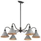 Golden Lighting Jasper 6-Light Chandelier in Antique Black and Weathered Gold, , large