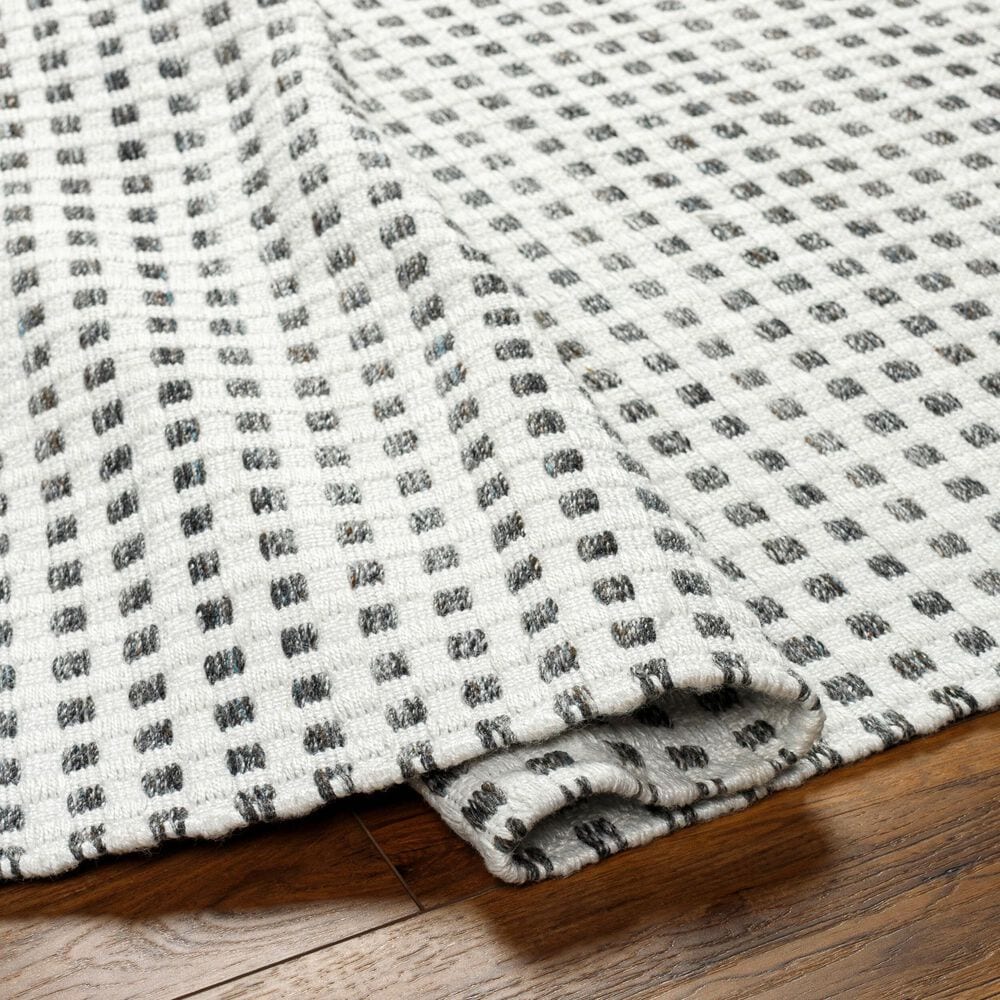 Surya Ariel White and Charcoal 10&#39; x 14 Area Rug, , large