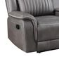 New Heritage Design Enzo Manual Reclining Loveseat in Gray, , large